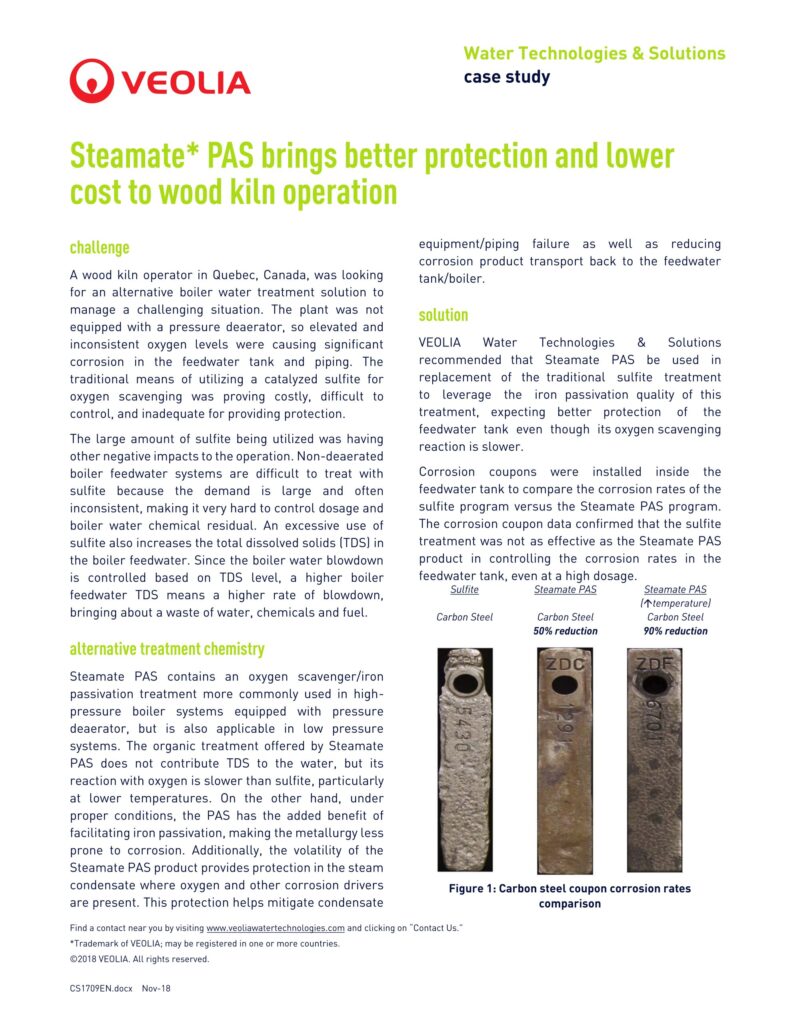 CS1709EN  PAS – Steamate* PAS brings better protection and lower cost to wood kiln operation