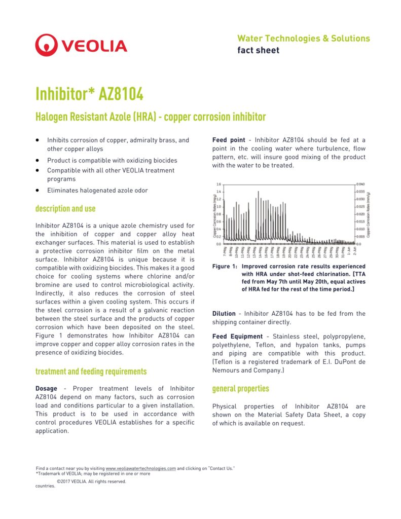 Inhibitor* AZ8104 Halogen Resistant Azole (HRA) -copper corrosion inhibitor