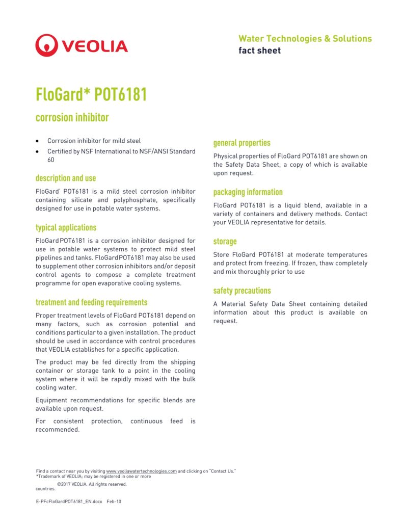 FloGard* POT6181 corrosion inhibitor