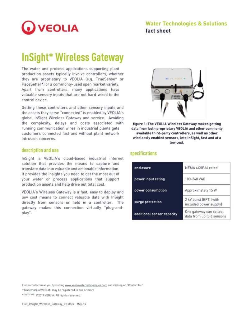 InSight* Wireless Gateway