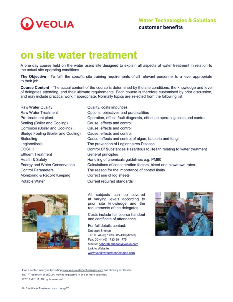 On Site Water Treatment
