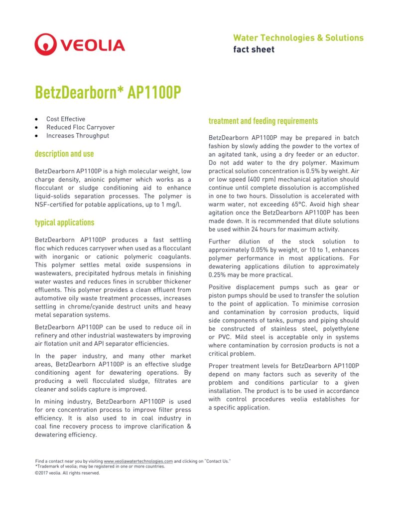 BetzDearborn* AP1100P