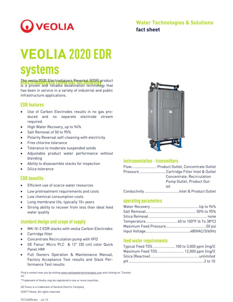 VEOLIA 2020 EDR systems